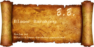 Blaser Barakony névjegykártya